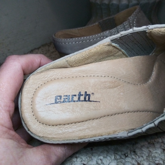 Earth Mendon Boho/Western Studded Taupe Nubuck Leather Mules - Picture 5 of 13